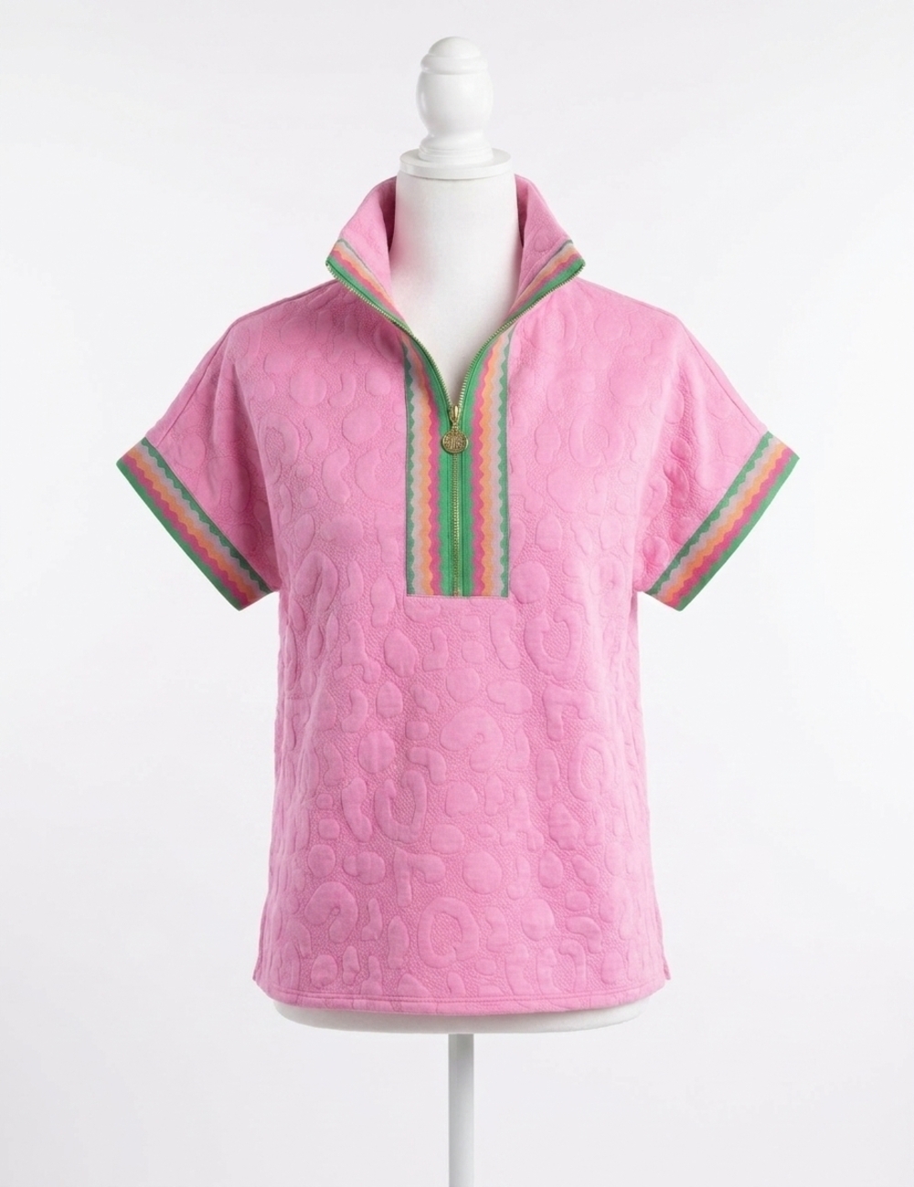 NEW EMILY MCCARTHY poppy top in magenta cheetah